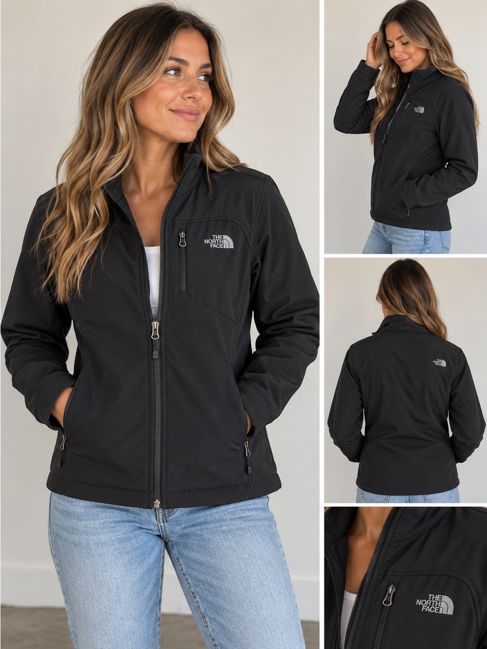 The North Face Apex Bionic Jacket Womens Medium Black Softshell Windwall